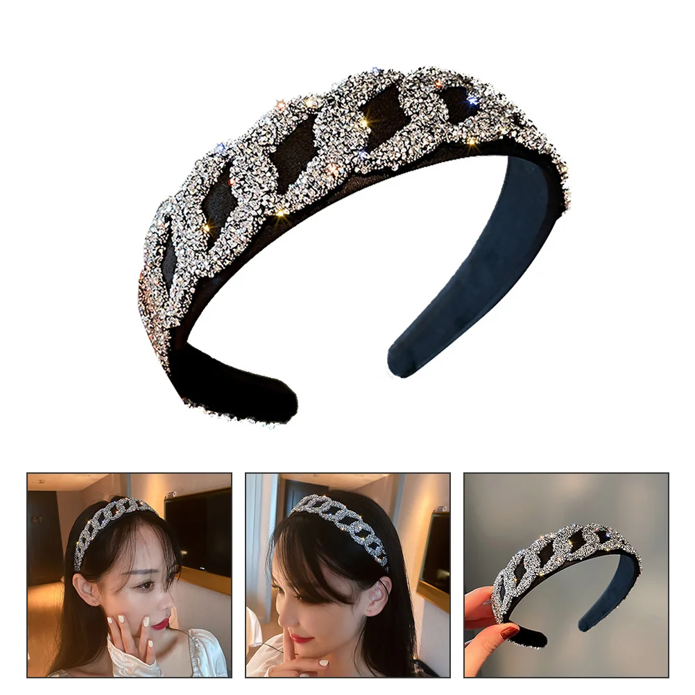 

Crystal Headband Rhinestone Studded Hair Headdress Headband Head Decoration
