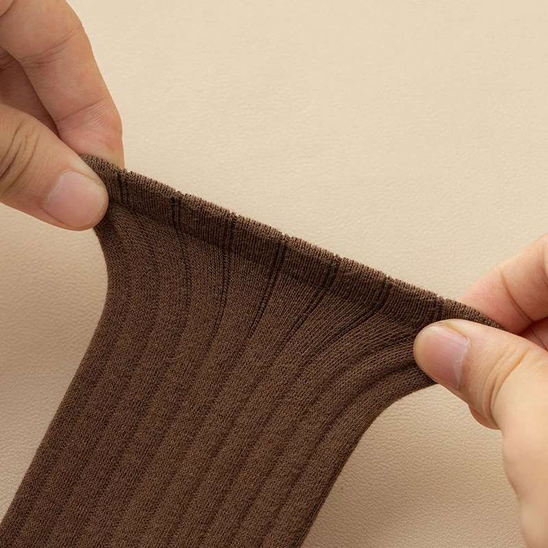 5 Pairs Warm Women's Socks Long High Quality New In Fashion Solid Color Casual Ladies Cotton Socks 5 pcs Breathable Absorb Sweat