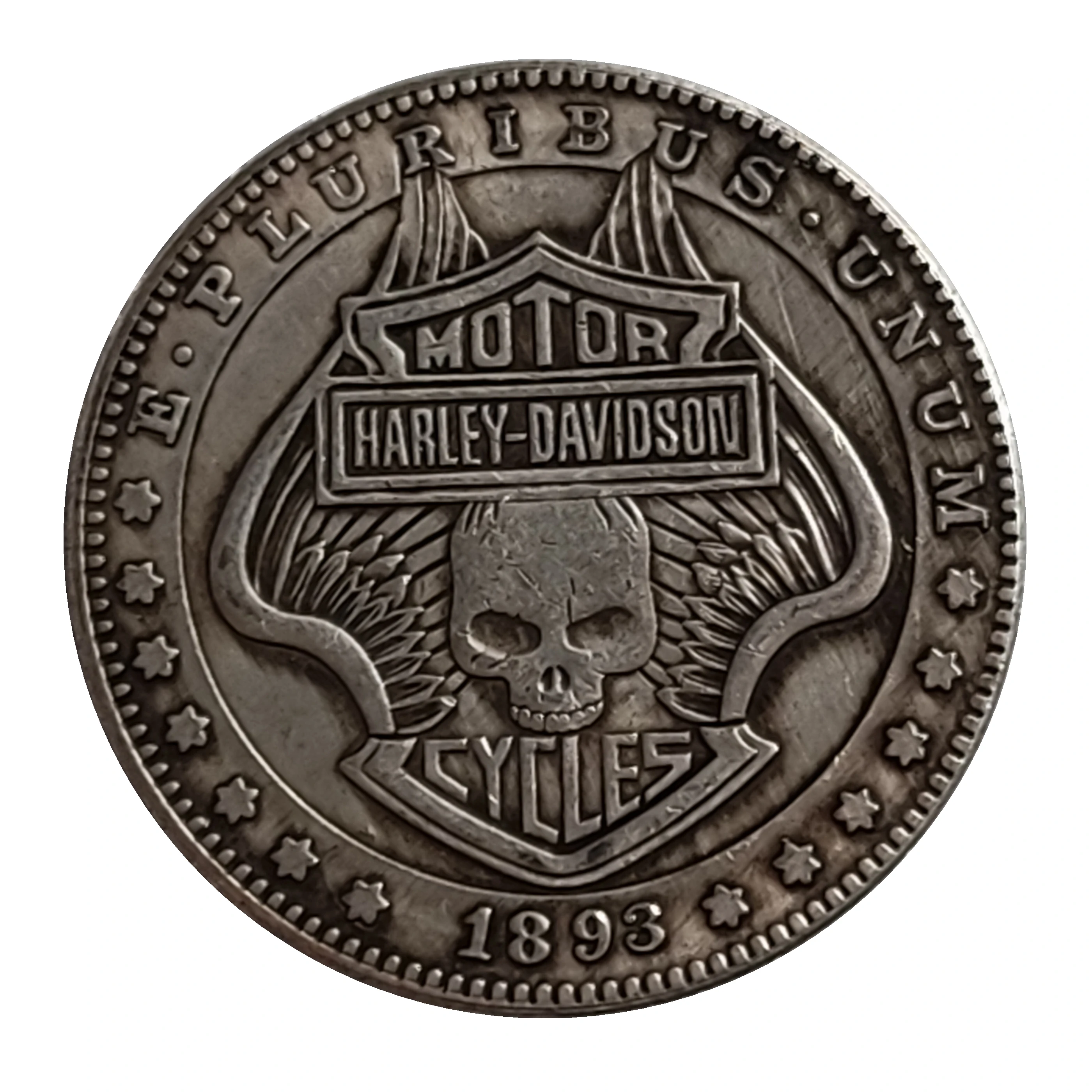 

HB(150) 1893 монета с черепом мятый доллар Хобо монета Посеребренная КОПИЯ монета