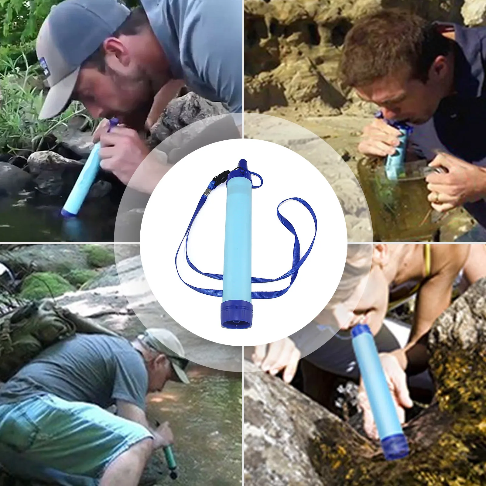

Portable Personal Emergency Water Filter Purifier ABS Mini Lightweight Filtration System Outdoor Safe Effective Tool