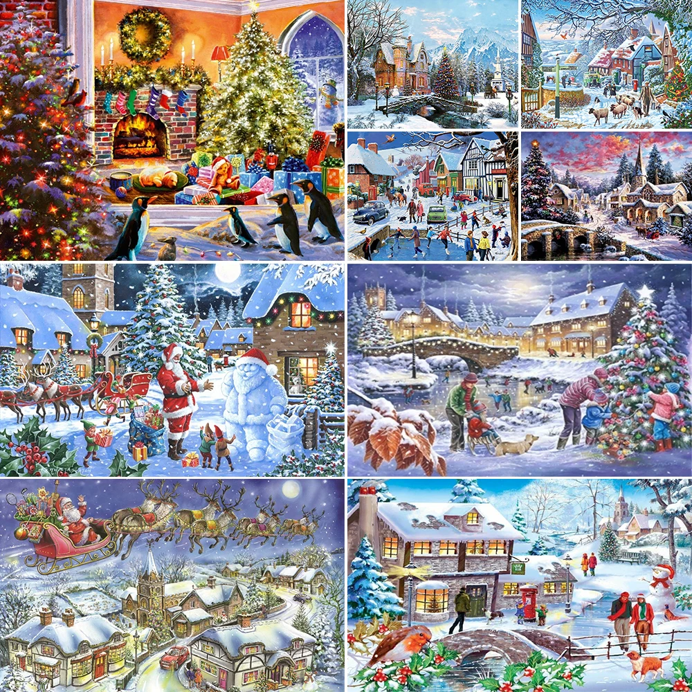 

Рождественский мультяшный дом Набор для вышивки крестиком с предварительной печатью рукоделие хобби искусственное Ремесло Ювелирные изде...