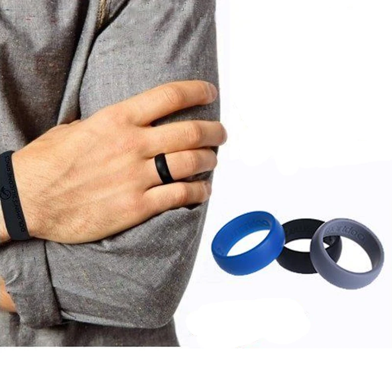 

6-12 Size Hypoallergenic Flexible Food Grade FDA Silicone Finger Ring Environmental Rubber Rings For Men Women 3pcs/set