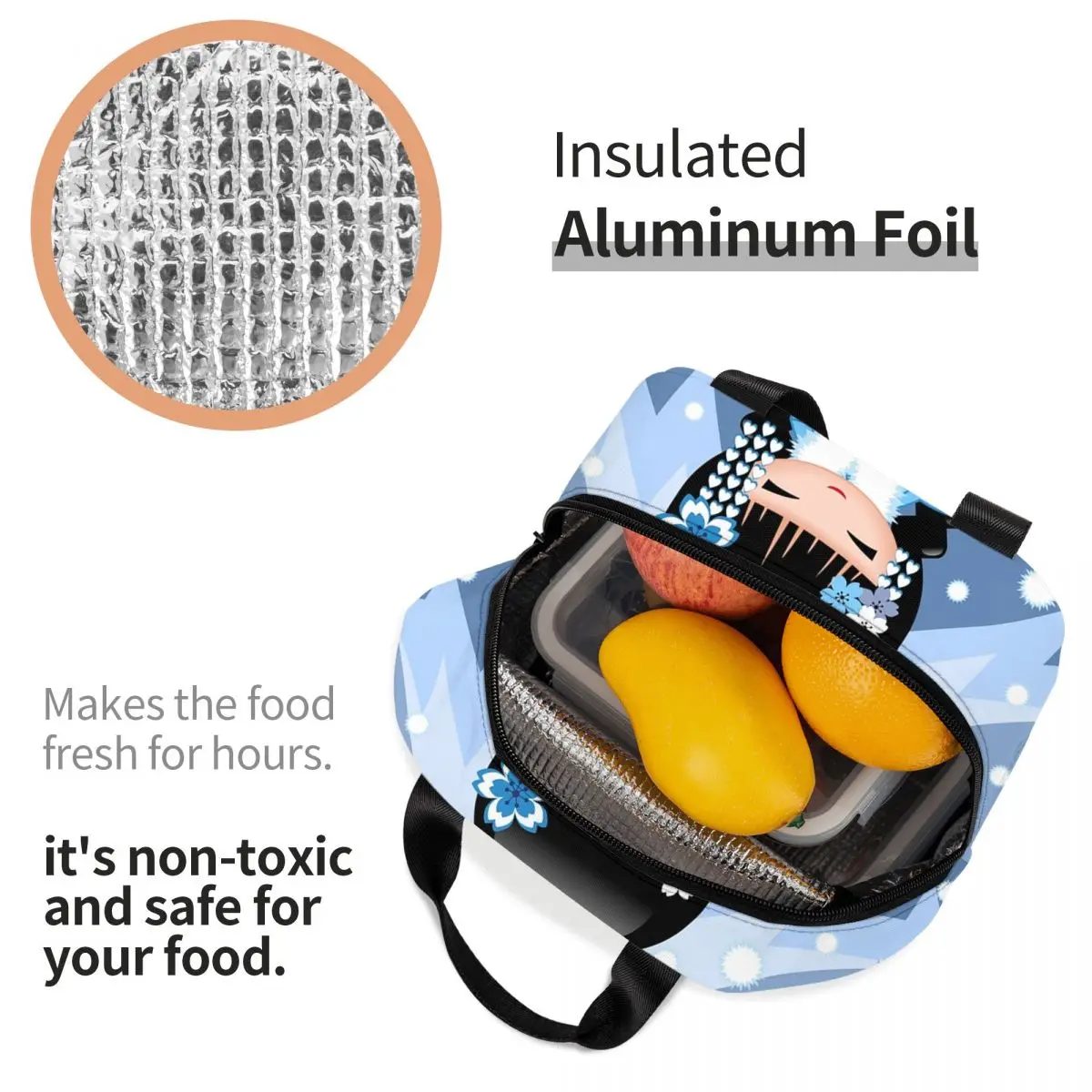 Изготовленная на заказ зимняя кукла Кокеши сумка для обеда женский холодильник