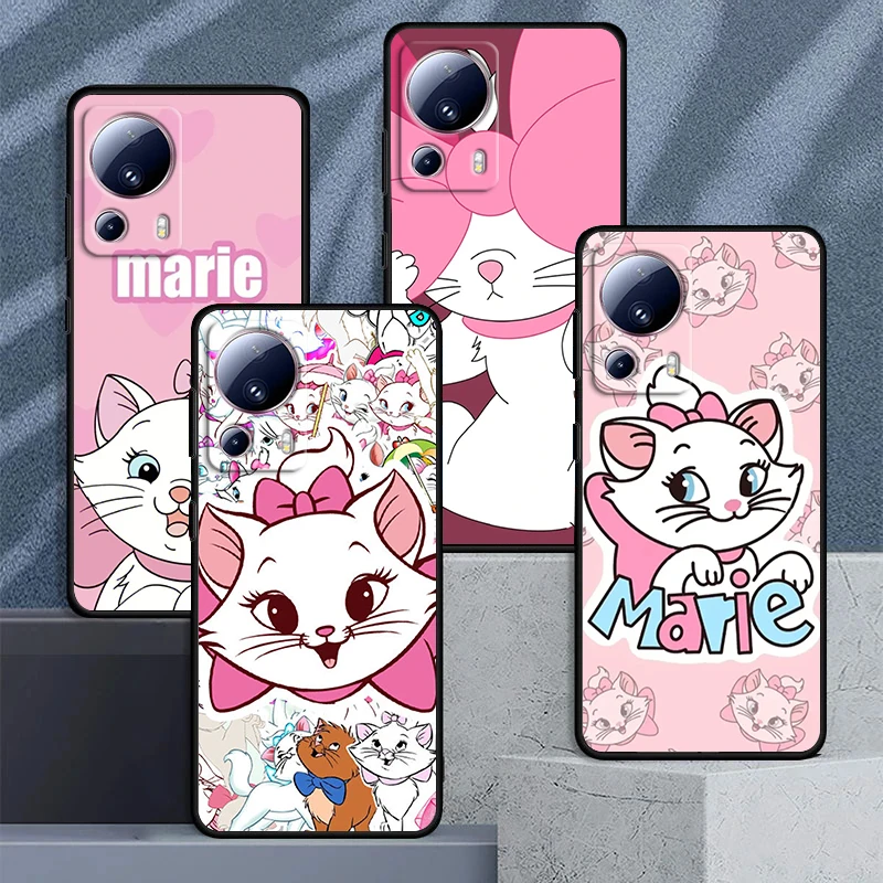 

Disney Marie Cat Cartoon For Xiaomi Mi 13 12 11 10 11T 10T 9T 9 8 Note 10 Ultra Pro Lite TPU Soft Silicone Black Phone Case