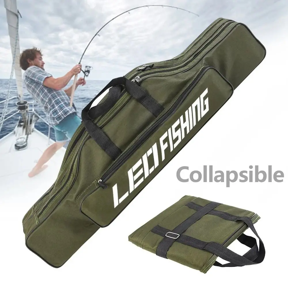 Купи 80Cm Multifunctional Foldable Oxford cloth Fishing Rod Zipped Case Large Storage Space Waterproof Durable Fishing Tackle за 539 рублей в магазине AliExpress