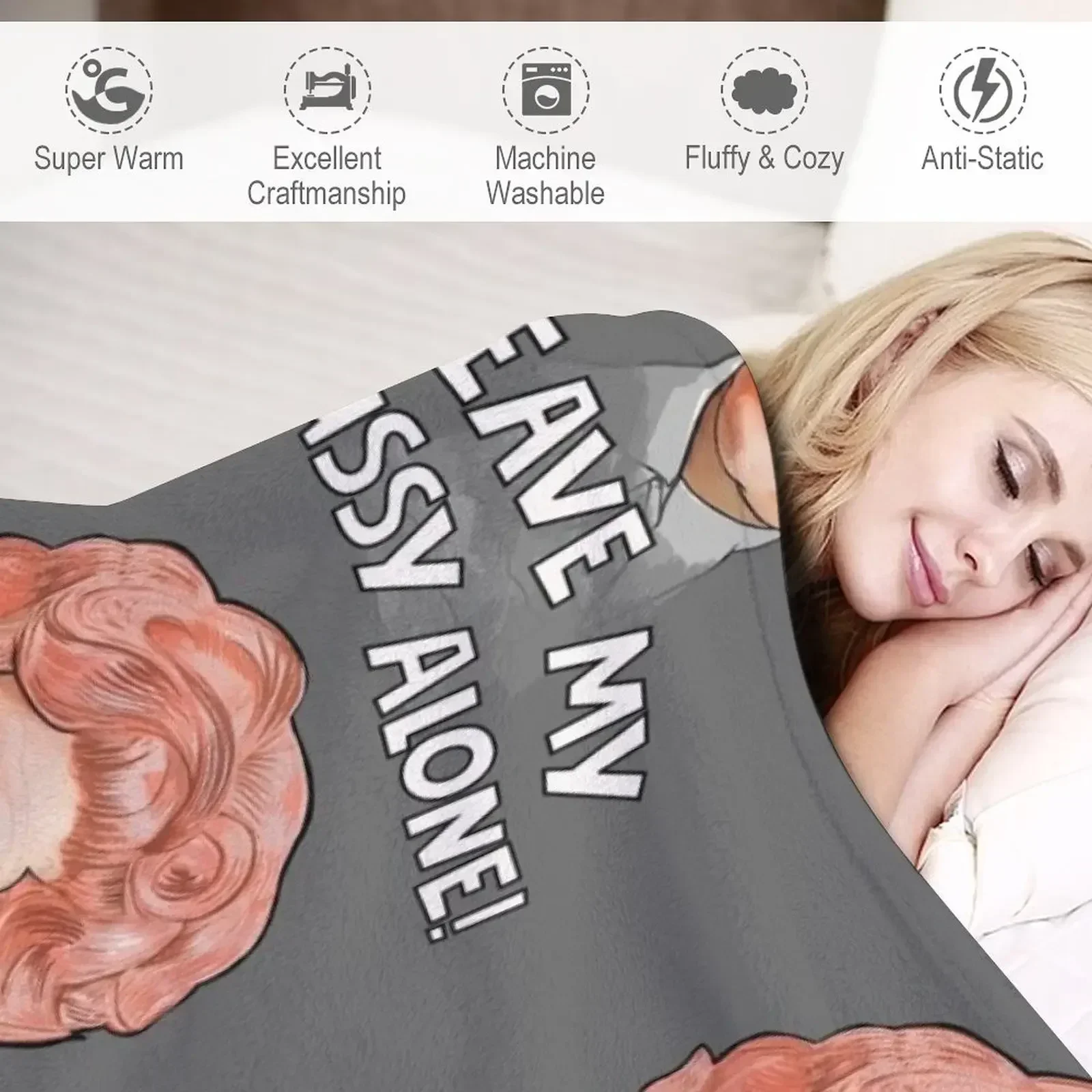 Миссис Слокаombe - оставьте мою киску самостоятельно! Одеяло Декоративное одеяло