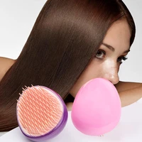 new 6 colors egg round shape hair brush combs for women detangling hair comb anti static massage comb small hair brush for kids