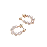 100 genuine pearls stud earrings fashion natural freshwater pearl earrings jewelry gifts for women party wedding accessories