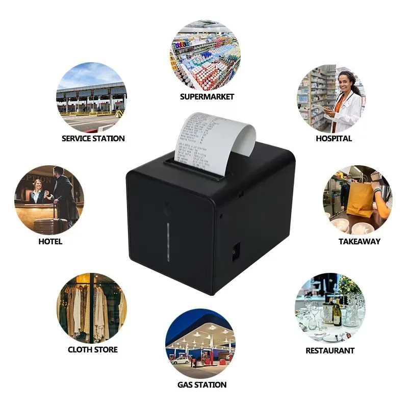 Фото Термопринтер Zywell 3 дюйма для чеков, Bluetooth, ZY905, POS-термопринтер с Wi-Fi №5