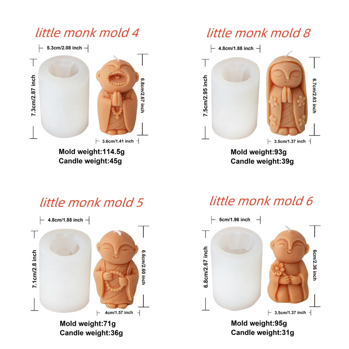 3D Миниатюрные Формы Для Свечей Монаха Полимерная Ароматерапия Мыло Ручной