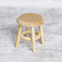 112 dollhouse mini wooden stool model miniature furniture doll house decoration kids pretend play toys gift accessories