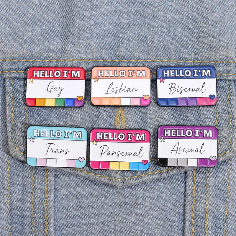 

Gender Series Enamel Lapel Pin Dopamine English Letter Brooch Badge Buckle Clothing Backpack Badges Collar Jeans Waistband Pins