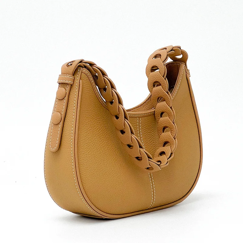 

Подмышки из натуральной кожи высокого качества женские, брендовые Роскошные плетеные, верхний слой из воловьей кожи, французские стики, one sh...