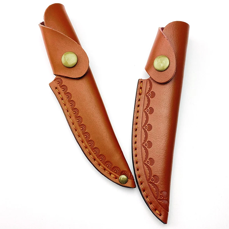 

1 Piece Cowhide Cow Leather Outdoor Small Straight Knife Scabbard Fixed Blade Sheath Cover Bag Case Holder Pants With Buckle
