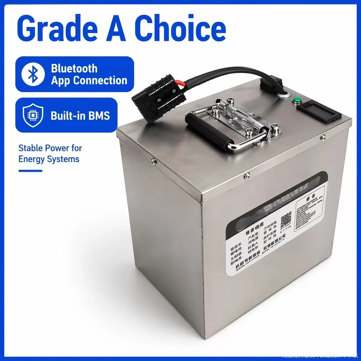 Фото Литиевая аккумуляторная батарея LiFePO4 16S 51.2V 48V 40AH 50Ah 40A 50A с Bluetooth BMS 50A / 100A, выходная мощность 1000W 2000W 3000W 5000W №1