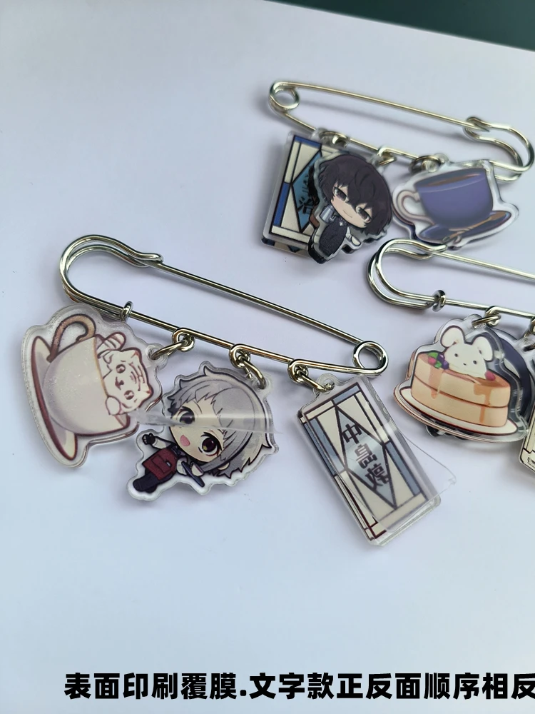 Аниме Bungo Stray Dogs Dazai Osamu Nakahara Chuya Ryunosuke Akutagawa Izumi Kyouka Косплей Булавка Брошь Нагрудник