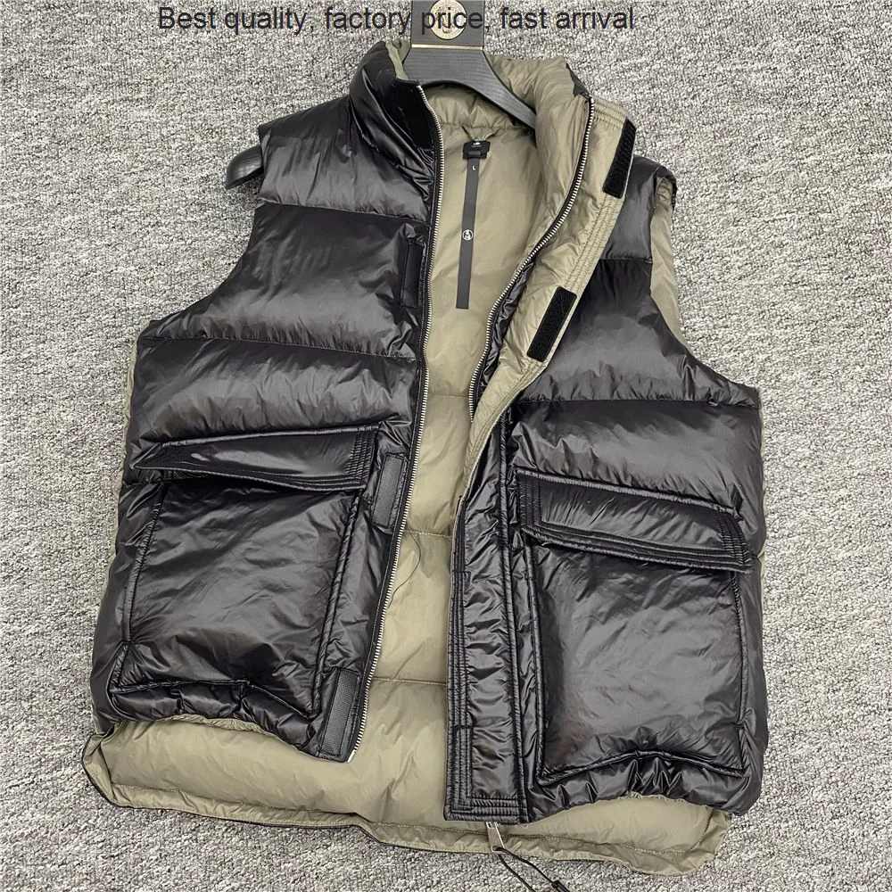 

High quality luxury brand High-end Men's 90 Percent Gray Duck Down Vest High-quality Winter Warm Vests