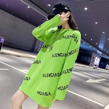 Fashion Women Sweater Oversize O-Neck Luxury Letter Pullover Long Sleeve Top Knitted Sweater Loose P