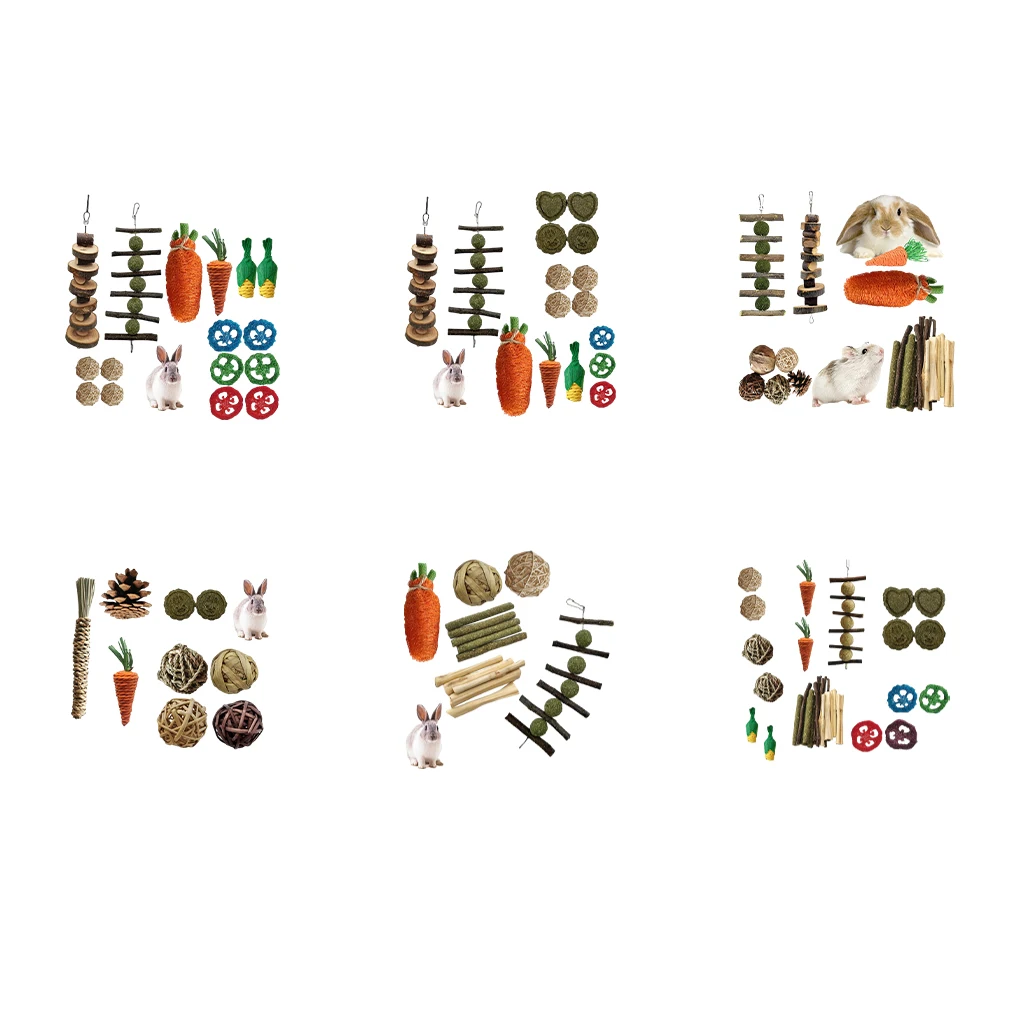

Wood For Small Spaces Durable And Stylish Chew Toys Set For Rabbit Guinea Interesting Toys Bundle