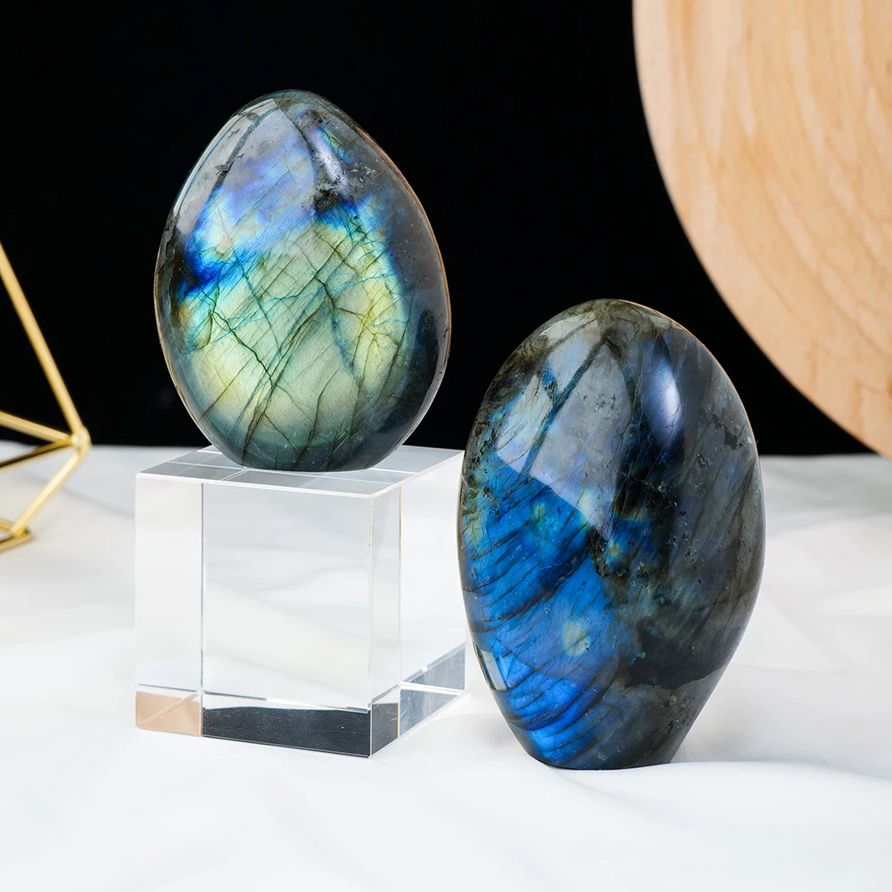Гладкий светильник-голубой лабрадорит свободная форма каменные украшения