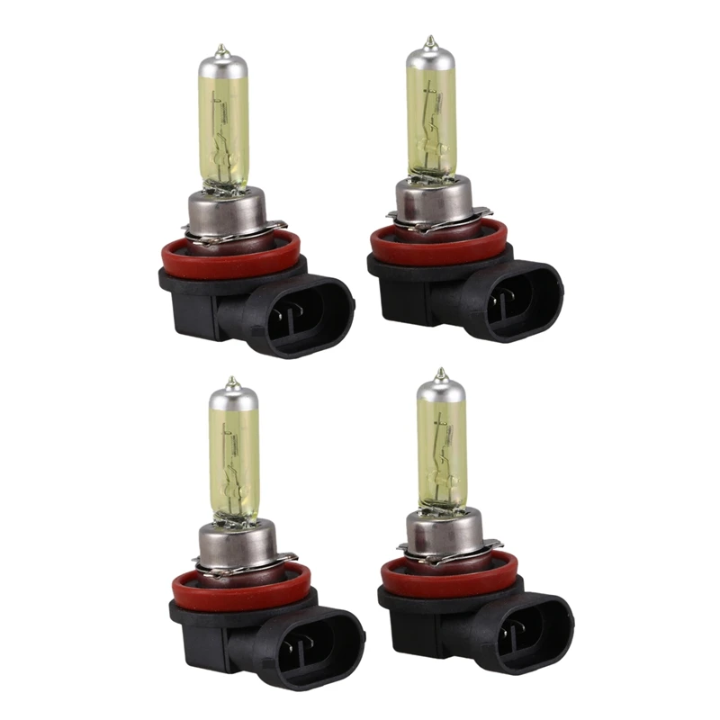 

4 Pcs Dc 12V 55W H11 3000K Super Yellow Car Foglight Light Bulb Lamp