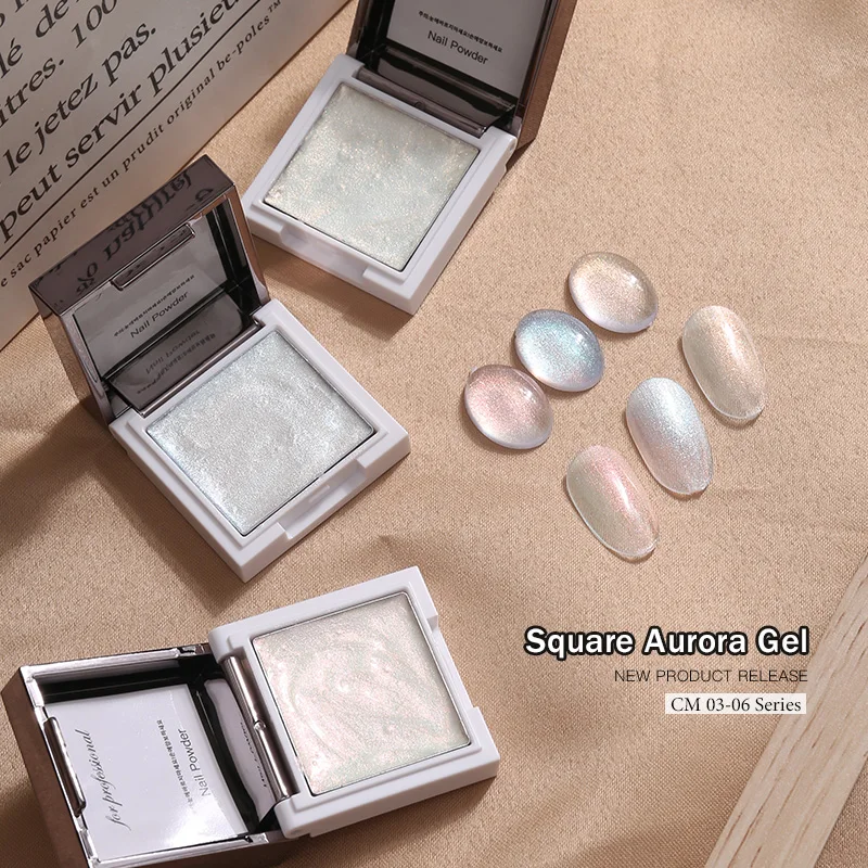 

HNDO 50 Pcs/Lot 3 Colors Square Liquid Aurora Nail Powder Gel Polish Shiny Glitter for Professional Manicure Design Bulk CM