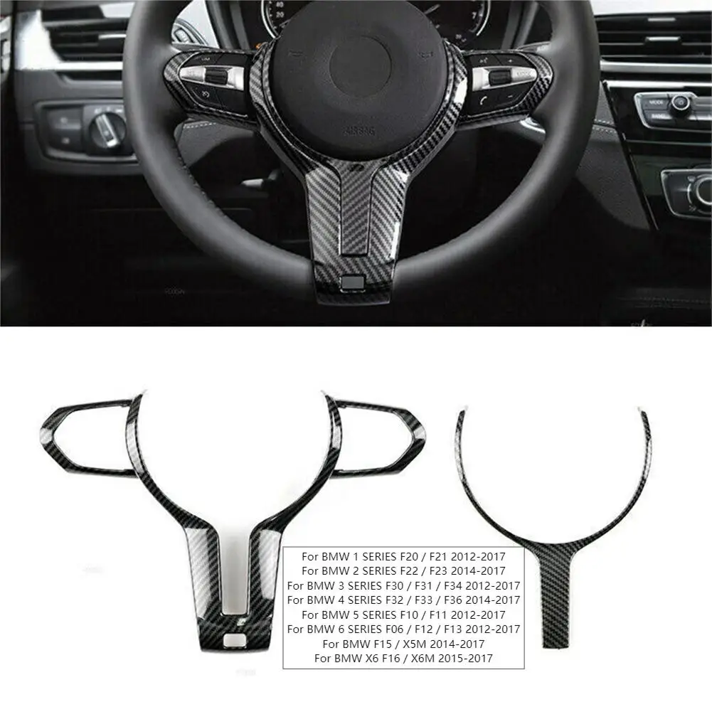 

Carbon Texture Car Interior Steering Wheel Cover Trim For BMW F Chassis F22 F30 F32 F10 F12 F15 F20 F21 F06 F12 X5M X6M