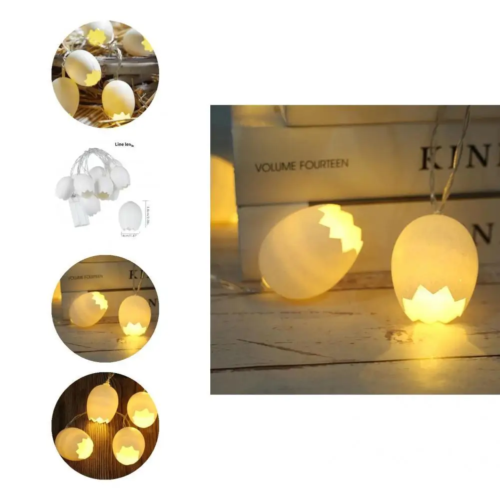 

Waterproof Creative LED Easter Cracked Eggs Fairy Lamp Decorations Safe Light String Reusable for Garland