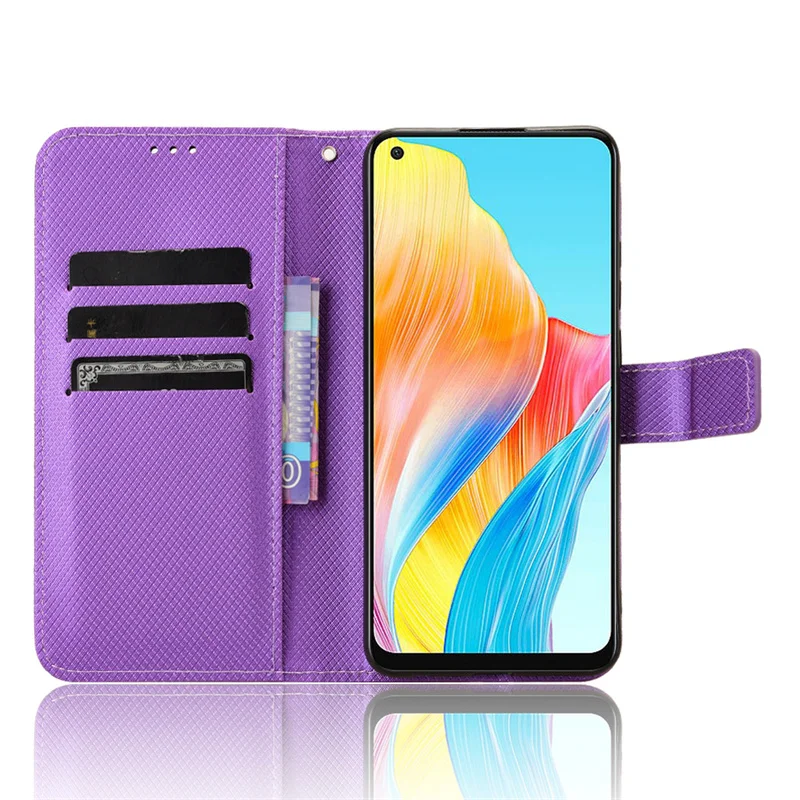 Подходящий для OPPO A58 4G бриллиантовый бумажник магнетизм Роскошная кожа CPH2577