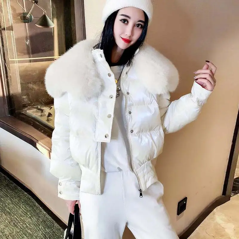 

2022 Artificial Fur Collar Jacket Women Winter Autumn Wear High Quality Parkas Outwear Women Coats Female Cotton Down Jacket L73