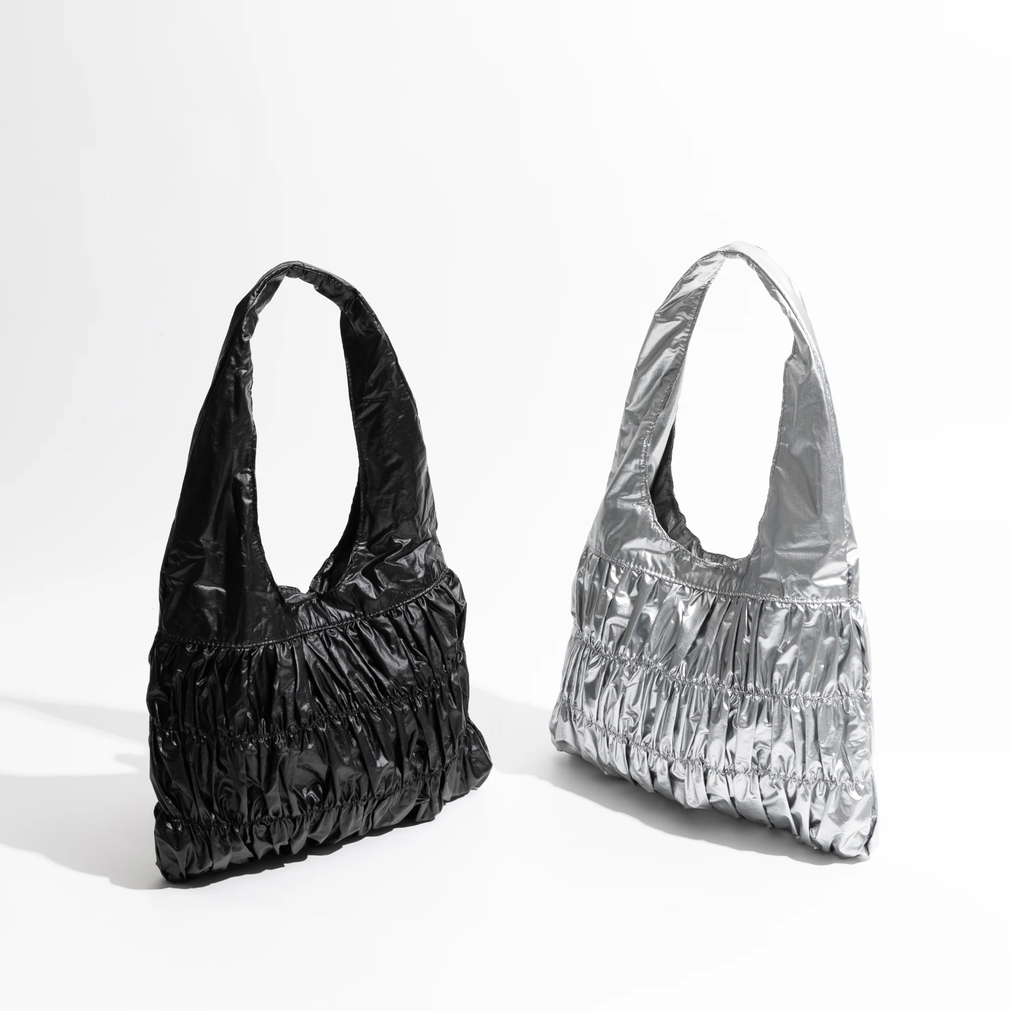 MABULA Роскошный дизайн со рюшами женская сумка через плечо глянцевая большая