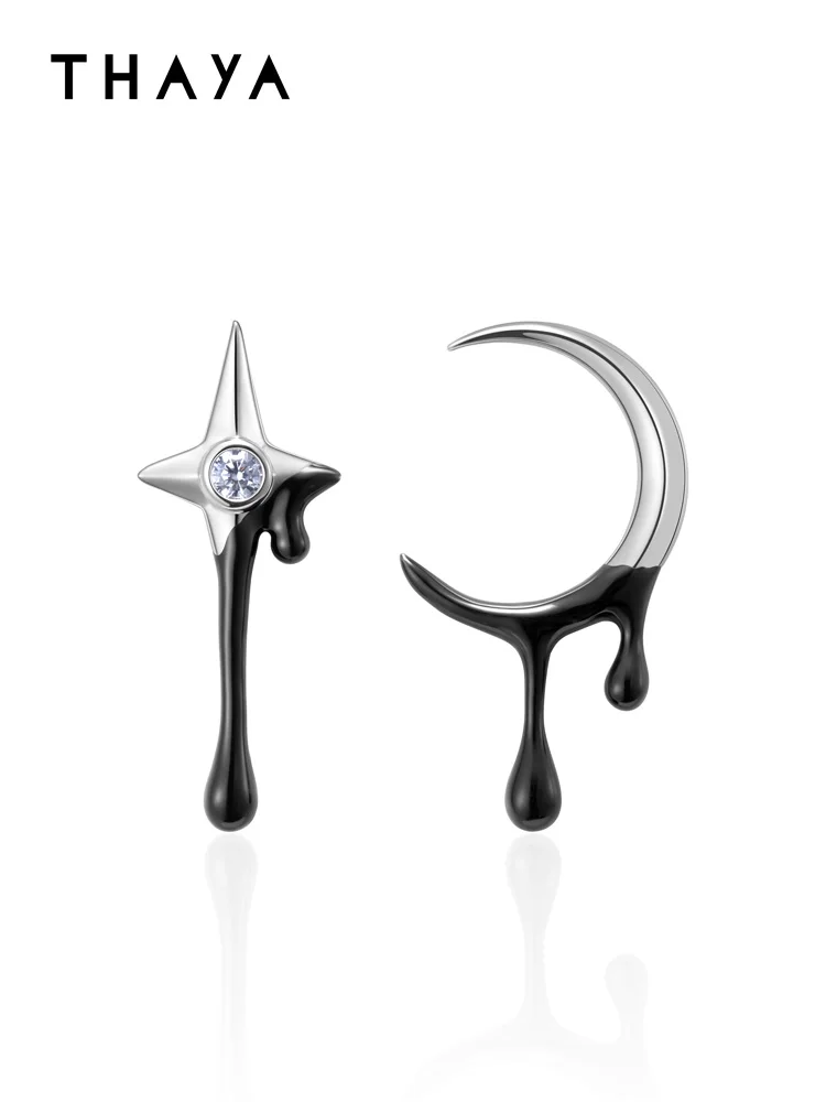 Thaya Stars And Moon дизайнерские серьги 100% Серебро 925 пробы иглы шпильки высокое качество