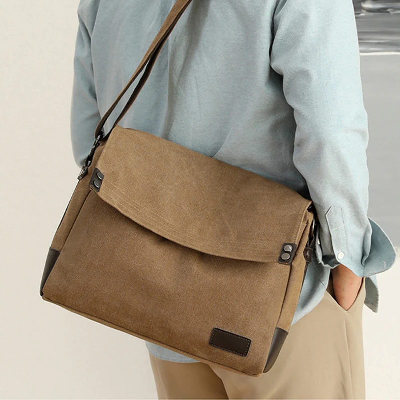 

Mens Canvas Bag Retro Travel Hiking Cross Body Shoulder Bag Messenger Bag
