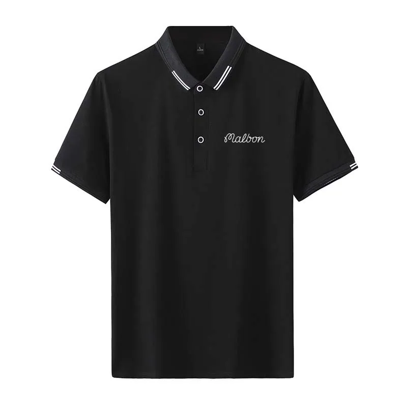 Men's Malbon Golf Wear Men Polo Clothing Summer Shirt Design Geometric Patterns Solid Color Short Sleeve Casual Business Sports
