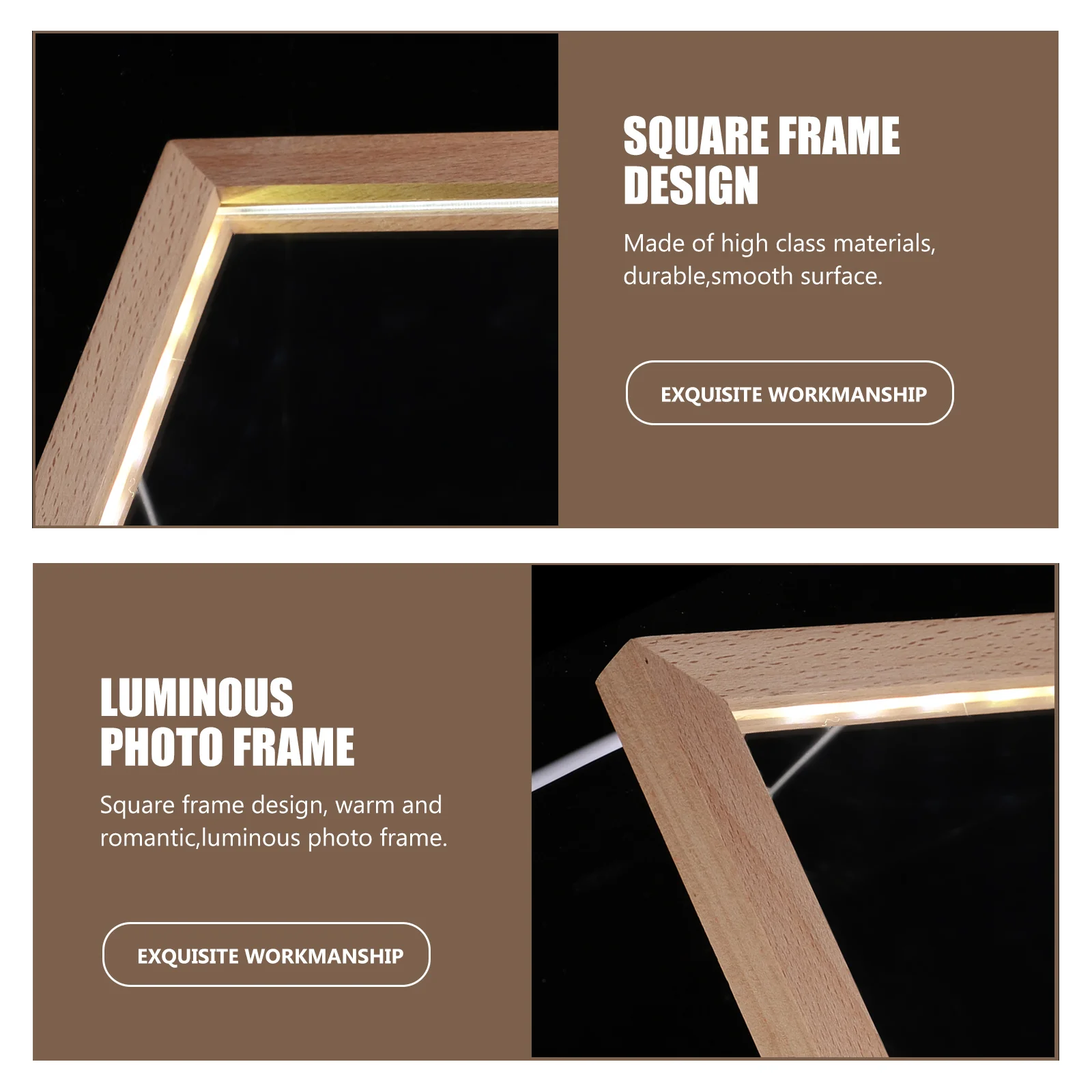 Настольная светящаяся фоторамка ночник фоторамки USB деревянная настольная