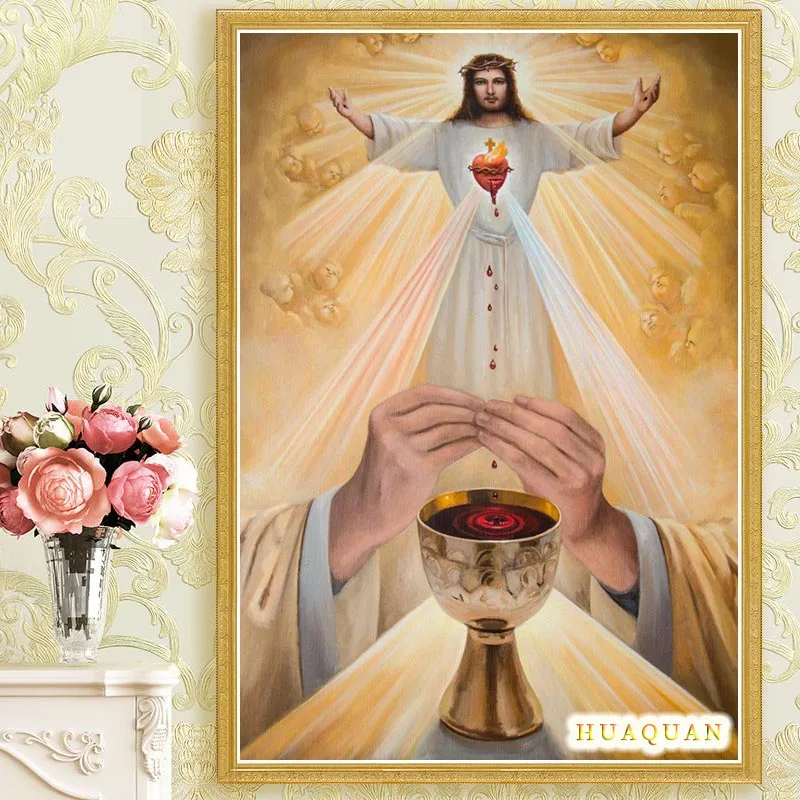 5D Diy Diamond Painting Christianity The Sacred Heart Of Jesus Full Drill Embroidery Cross Stitch decorative picture