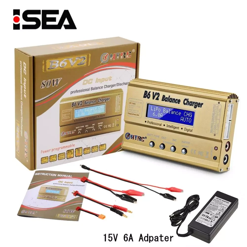 HTRC Imax B6 V2 Balance Charger 80W Professional Digital Discharger For LiHV LiIon LiFe NiCd NiMH PB Battery RC LiPo Charger