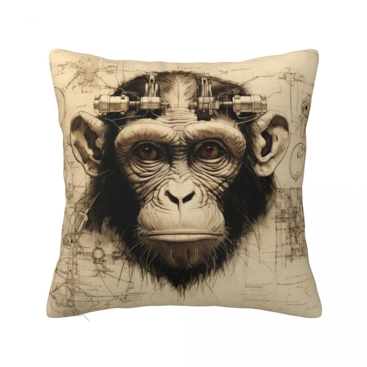 Drawing Vintage Polyester Pillowcase Car Zipper Spring Cover