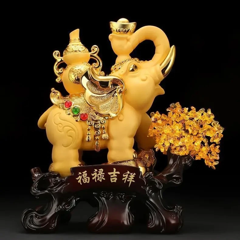 

Китайские украшения в виде слона для привлечения богатства и удачи, винный шкаф в гостиную, офисное дерево для денег, домашний декор, подарки ручной работы