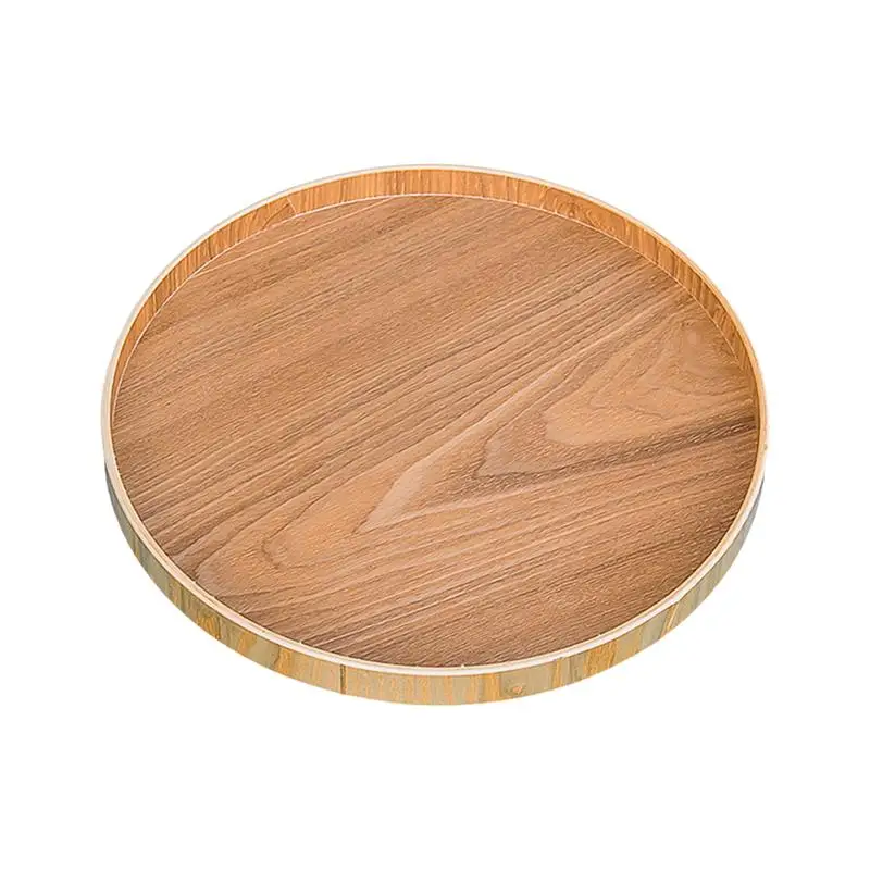 Round Tray Food Serving Plate Japanese Style Wood Snack Deseert Teaboard Natural Tea Server Dishes Drink Platter | Дом и сад