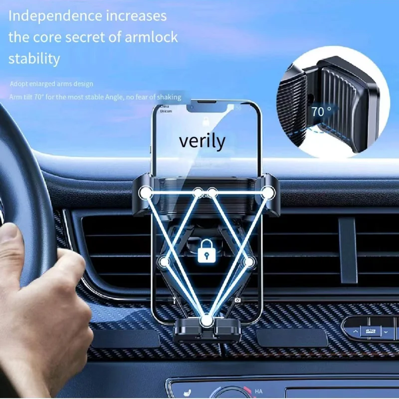 

Car Phone Holder Mobile Stand Air Vent Mount Cell Phone GPS Support Bracket for iPhoneSE iPhone12 Xiaomi 10Pro Huawei Mate40Pro