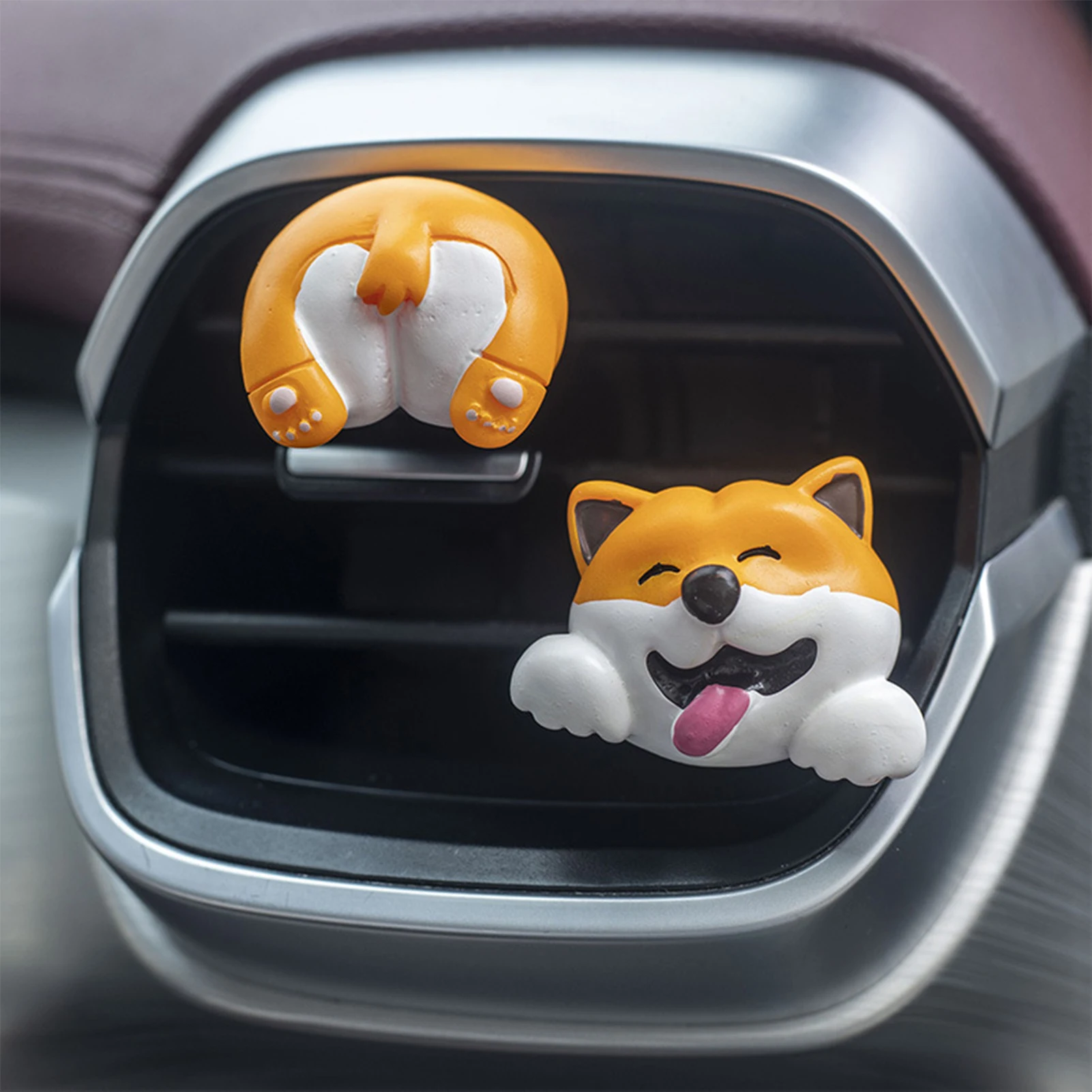 

Bear Car Air Freshener Cartoon Animal Head Tail Decor Car Air Vent Clip Car Decorations Cute Pig Dog Panda Car Vents Ornament
