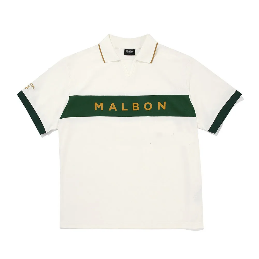 

2023 Malbon Golf Shirt Summer Men Golf Horizontal Contrast Fashion Polo Shirt Man Short Sleeve T Shirt