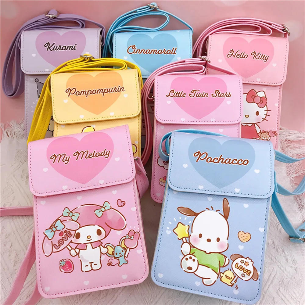 

Sanrio Crossbody Bags Hellokitty Magnetic Buckle Shoulder Bag Mymelody Cinnamorol Cartoon Backpacks Anime Bagpacks Gift for Girl