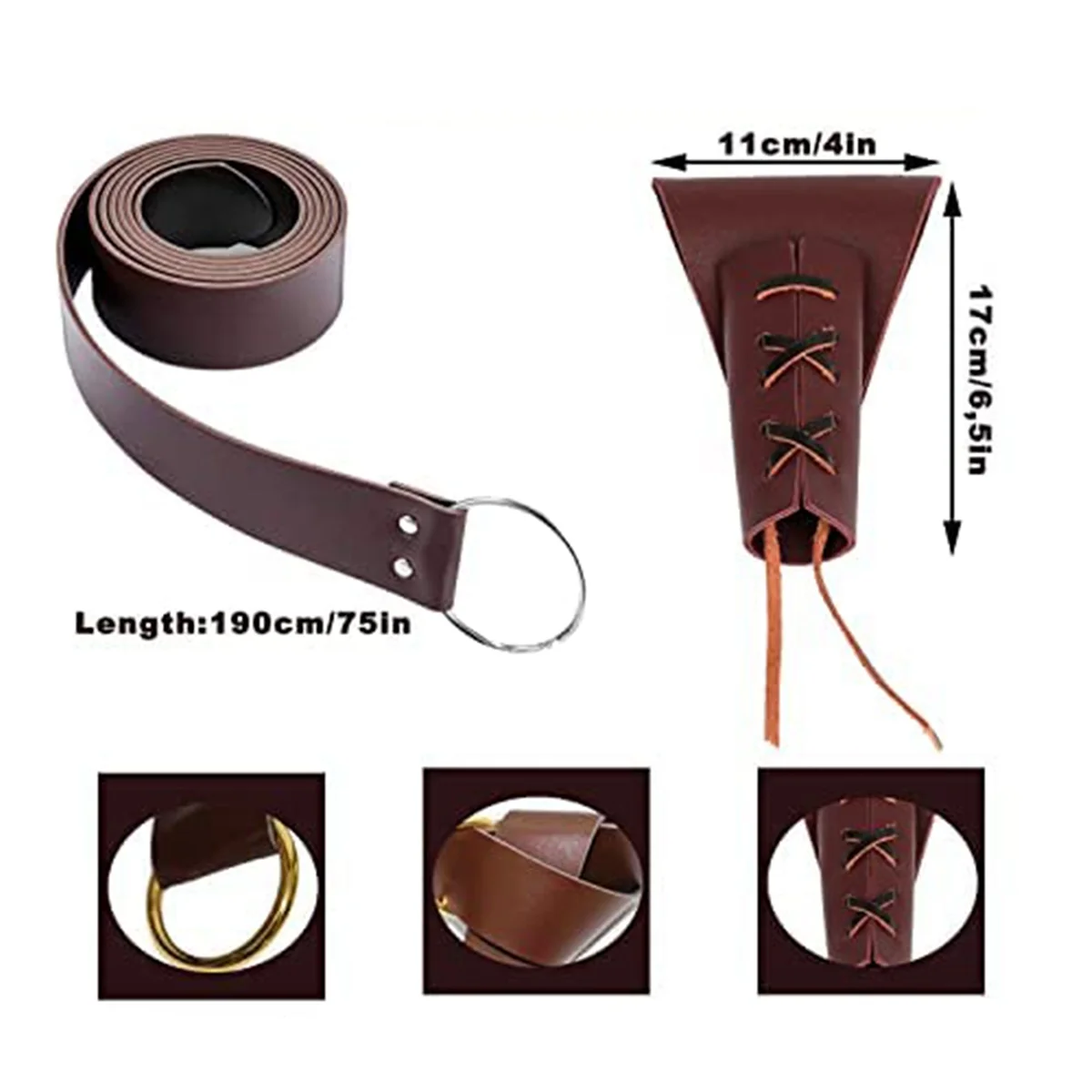 Кожаный ремень-Кобура в средневековом стиле черный пояс с кинжалом лягушкой