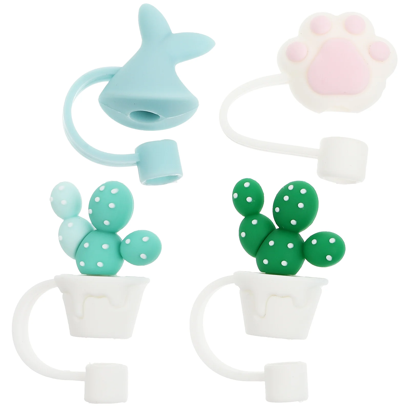 

Straw Silicone Cover Tip Tips Lids Plug Lovely Plugs Covers Drinking Straws Reusable Protectors Anti Cute Proof Airtight Seal