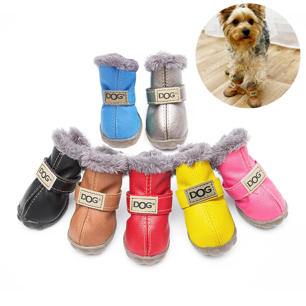 

Pet Dog Shoes Warm Winter Snow Boots for Small Dogs Cats Puppy Waterproof Rubber Non Slip Chihuahua Pets Walking Travel Sneakers