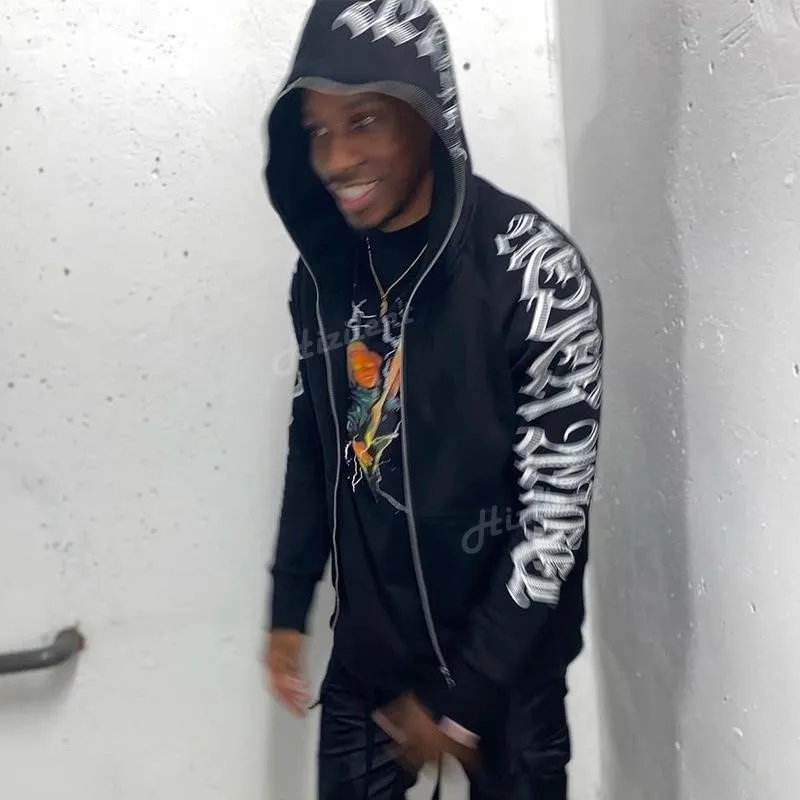 

Женская толстовка на молнии, свитшот с длинным рукавом и буквенным принтом, в готическом стиле, в стиле панк, Y2k, весна-осень