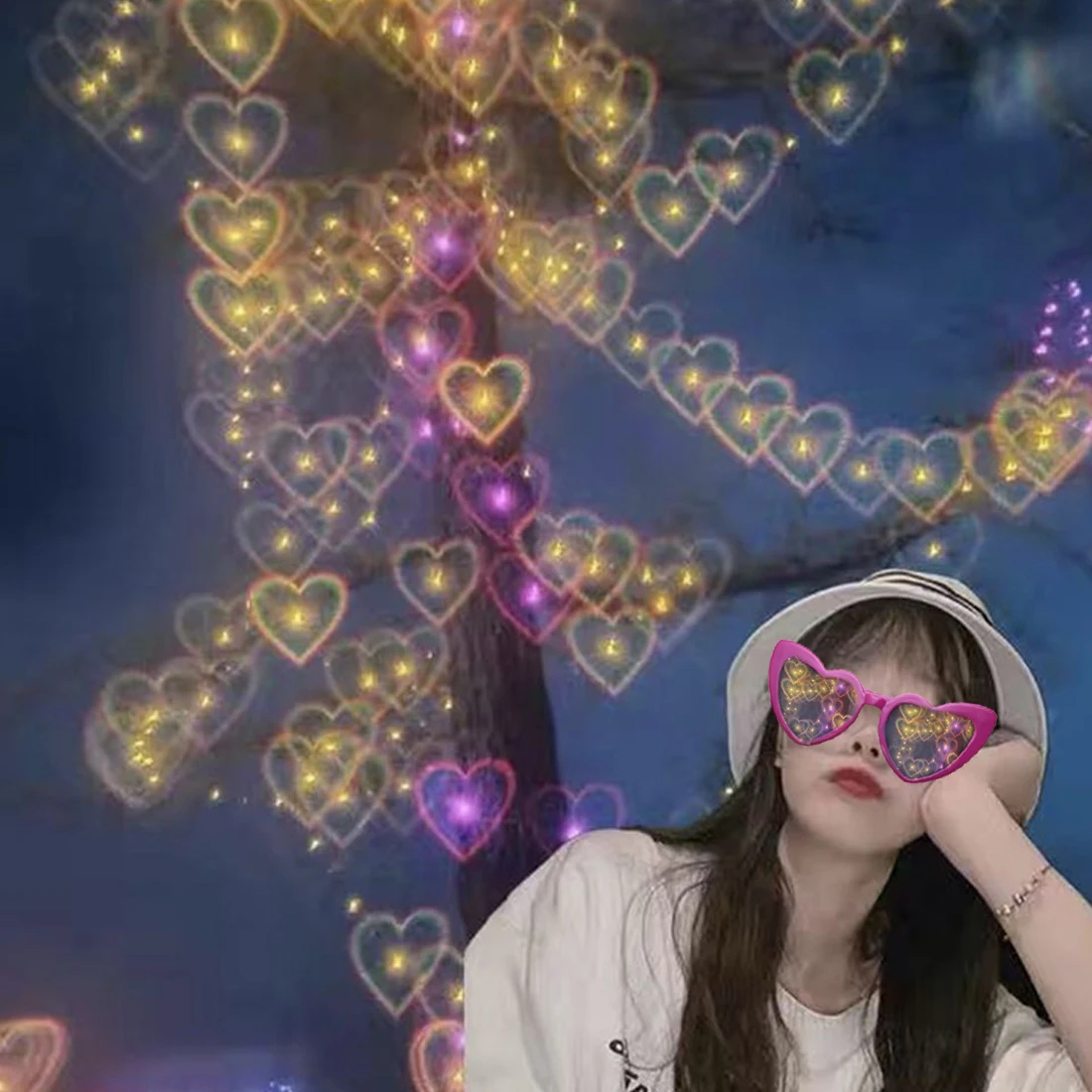 

Watch The Lights Change To Heart Shape Glasses Night Light Sunglasses Change Diffraction Eyewear Beautiful At Night Sunglass