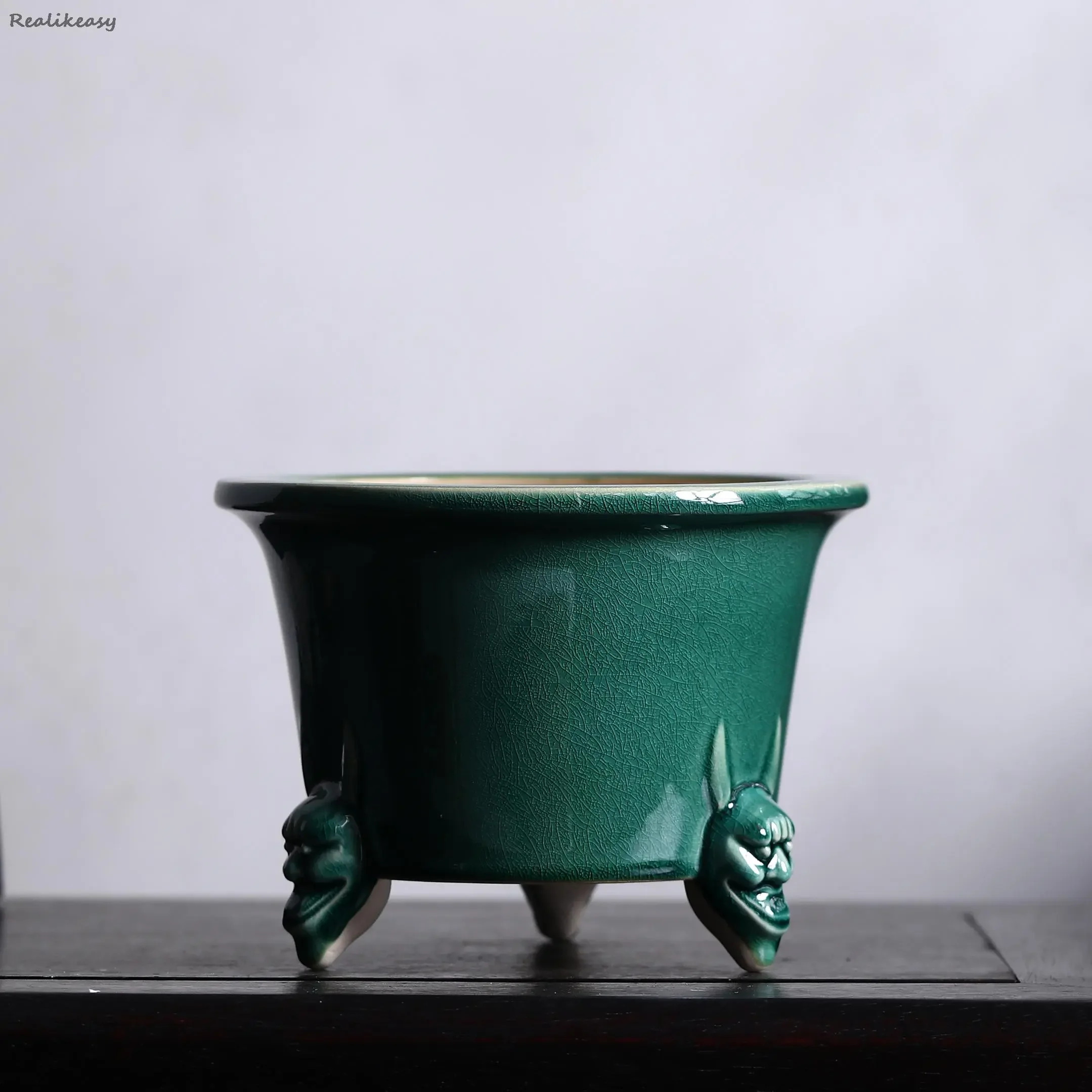 

Многофункциональные цветочные горшки большого размера из фиолетового песка, домашние Керамические Горшки Бонсай, японские декоративные цветочные горшки LC316